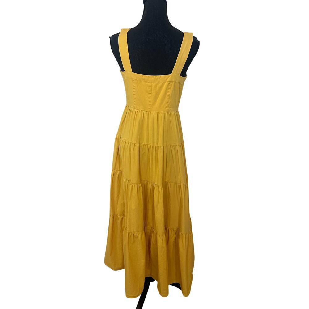 Color Me Courtney Mustard Tiered Ruffle Maxi Dress SIZE 2 Cottage Sundress $400 - Picture 13 of 14